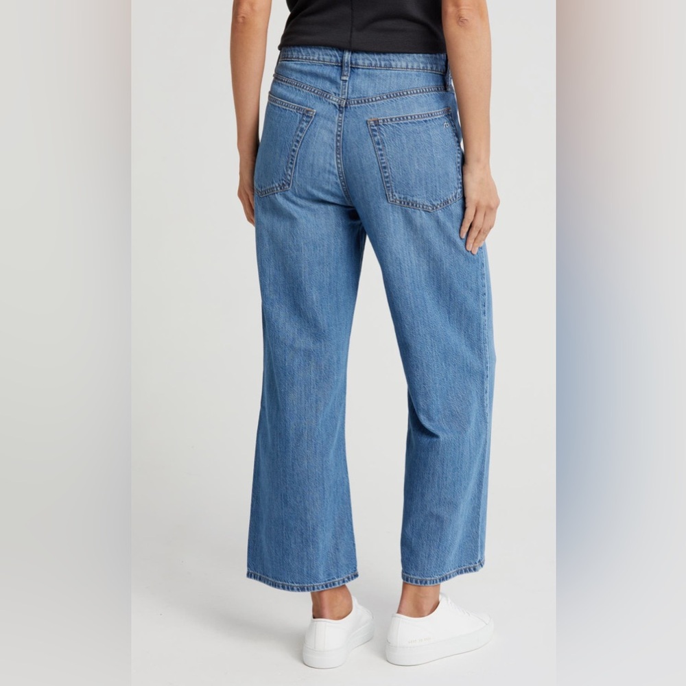 rag & bone Women’s Lori Crop Wide Leg Jeans Mediumwash Size 34 - Picture 2 of 10